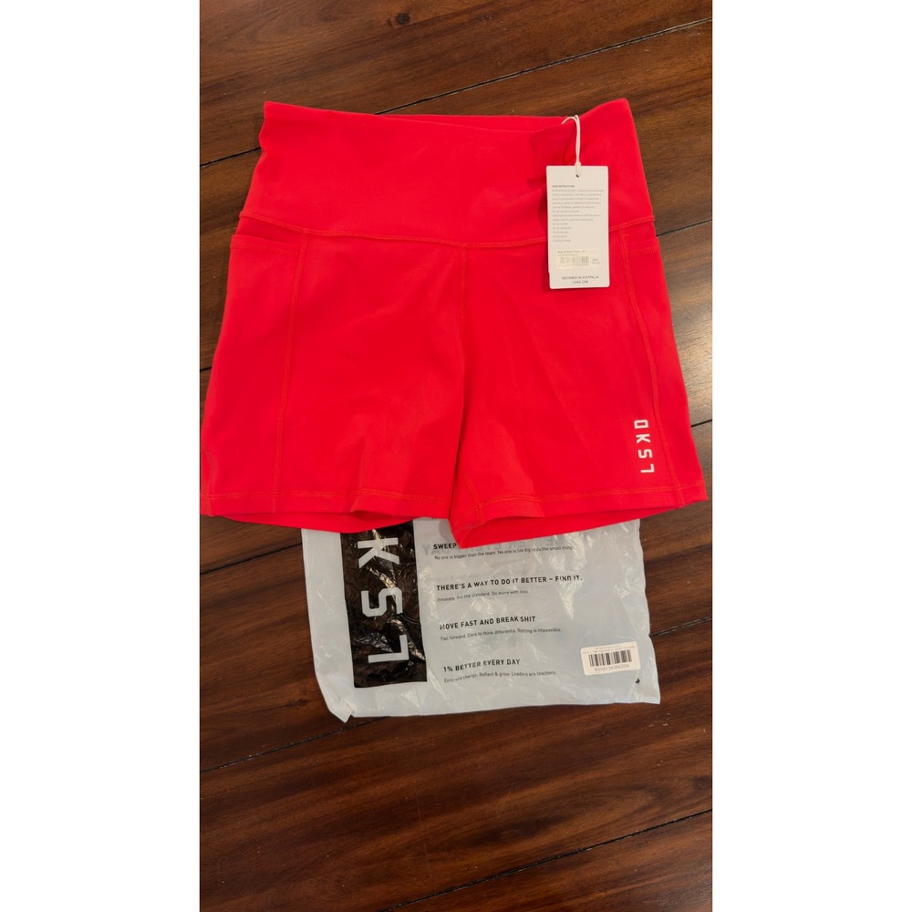 LSKD Flux X-Short Legging Scarlet Red Ultra High-Rise 4 Inch Shorts XL NEW NWT